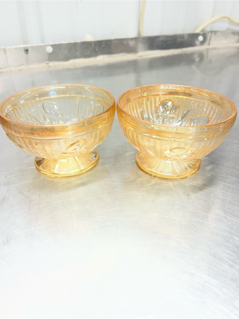 Amber Glass Dessert Bowls - Set of 2